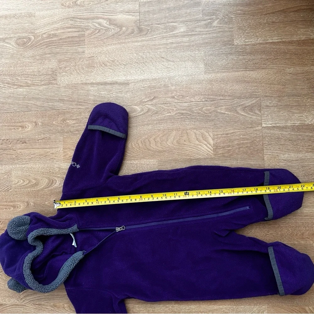 Columbia purple warm and cozy fleece baby onesie